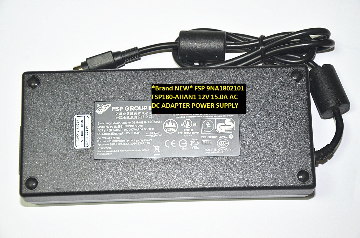 *Brand NEW* AC100-240V FSP FSP180-AHAN1 9NA1802101 12V 15.0A AC DC ADAPTER POWER SUPPLY